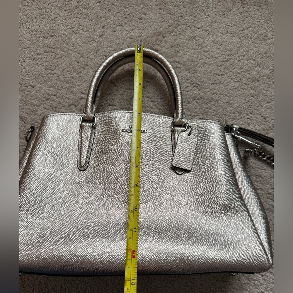 Coach Silver Satchel with Dual Handles and Detachable Strap - Picture 7 of 8